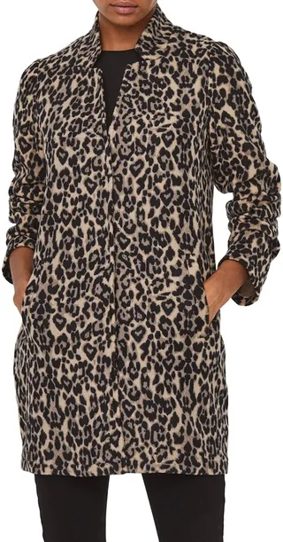 Katrine Brushed Animal Print Coat