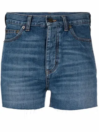 Raw-Cut Denim Shorts
