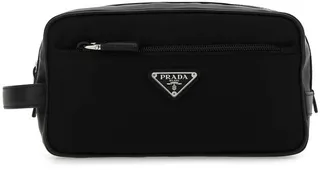 Prada Logo Plaque Travel Pouch