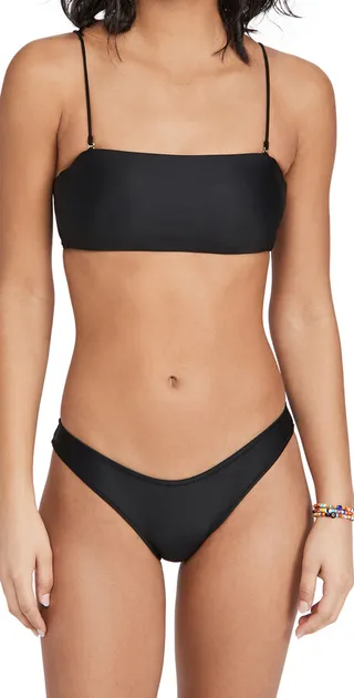 Madewell Second Wave Spaghetti Strap Bandeau Bikini Top