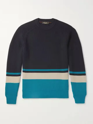 Lexington Striped Ribbed Baby Cashmere Sweater