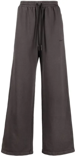 Wide-Leg Cotton Track Pants