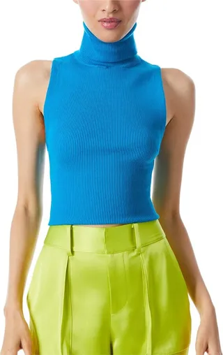 Alice + Olivia Darcey Turtleneck Wool-Blend Sweater Tank