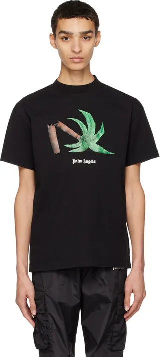 Palm Angels Black Broken Palm T-Shirt