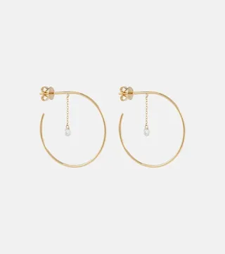 Shape Of You 18kt yellow gold hoop earrings with diamonds