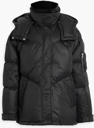 Zeren quilted shell hooded down jacket