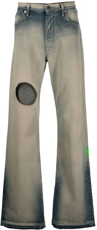 Meteor-cut out wide jeans
