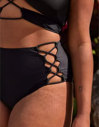 Aerie Cut Out High Waisted Cheeky Bikini Bottom