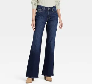 Women's High-Rise Flare Jeans - Universal Thread™ Dark Blue 4