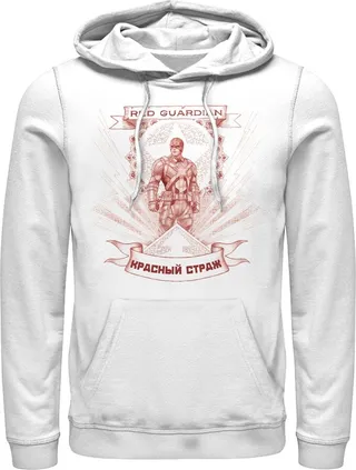 Men's Marvel Black Widow Guardian Halo Pull Over Hoodie - White - Small