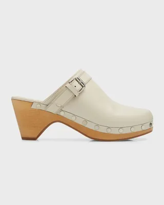 Titya Leather Buckle Clogs