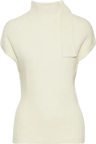 Ribbed wool turtleneck top