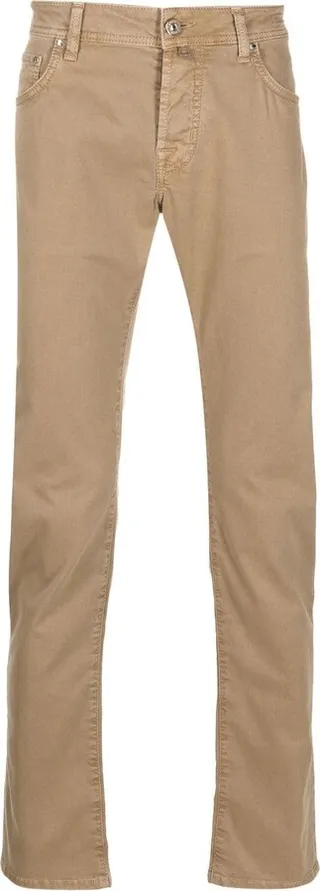 Five-Pocket Logo-Tag Straight-Leg Trousers