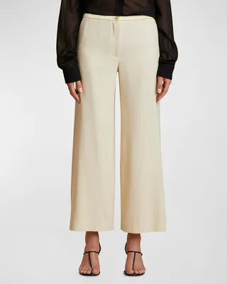 Pheadra Wide-Leg Ankle Crepe Pants