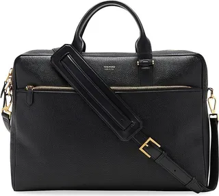 Slim Medium Leather Briefcase