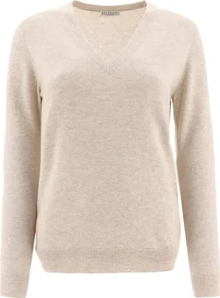 Brunello Cucinelli V-Neck Knitted Jumper