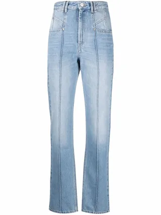 Seam-Detail High-Waist Trousers
