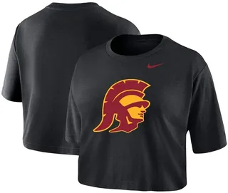Women's Nike Black Usc Trojans Cropped Performance T-shirt