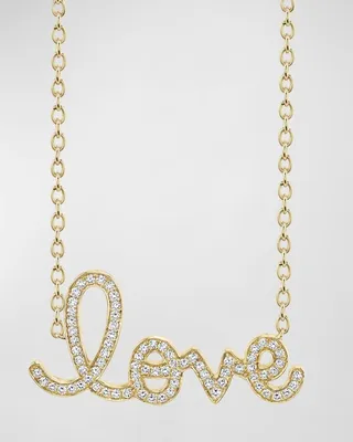 XL Diamond Love Necklace in 14K Yellow Gold