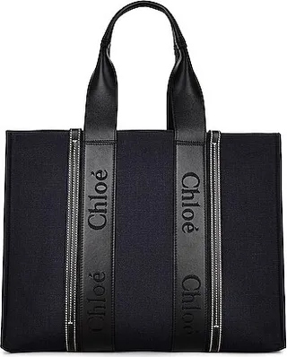 Chloe Woody Tote Bag in Navy