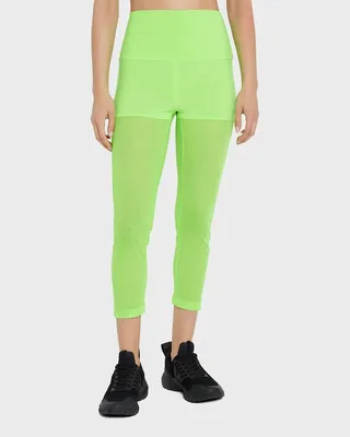High-Rise Leggings With Mesh Bottom