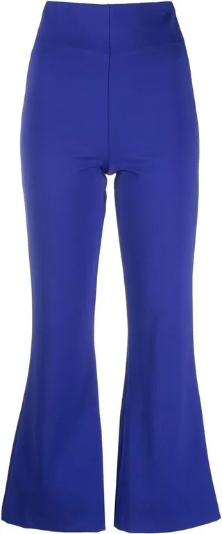 Flared-Leg Cropped Trousers