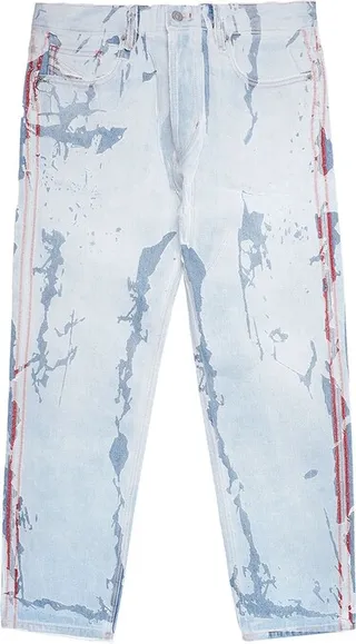 Distressed Effect Jeans Light Blue