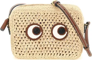 Raffia Eyes Crossbody Bag