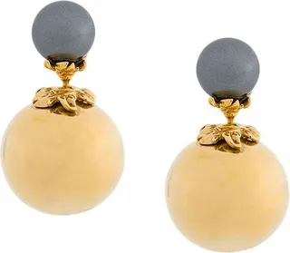 Orb And Pearl Stud Earrings