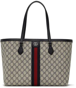 Gucci Blue & Beige Medium Ophidia GG Supreme Tote
