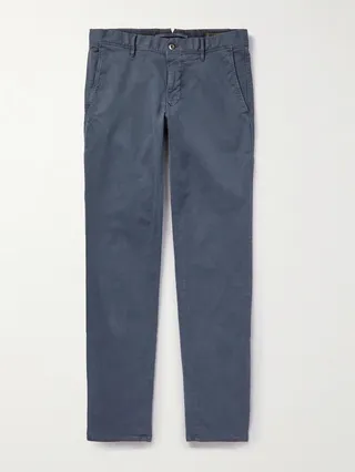 Slim-Fit Stretch Cotton-Blend Trousers