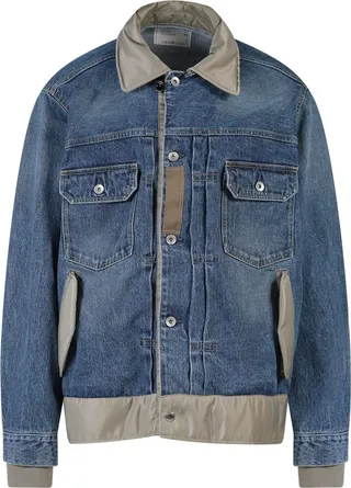 Denim jacket with nylon profiles
