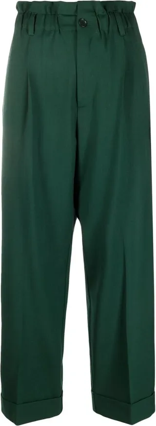 Paperbag-Waist Straight Leg Trousers