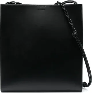 Debossed-Logo Leather Shoulder Bag