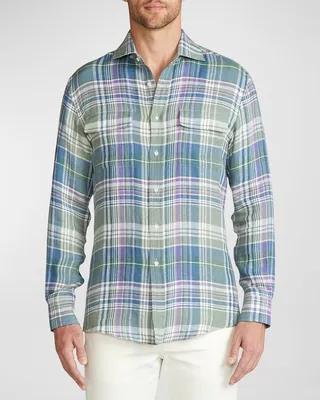 Men's Serengeti Linen Check Sport Shirt
