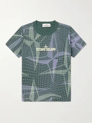 Ages 6-8 Logo-Embroidered Printed Cotton-Jersey T-Shirt