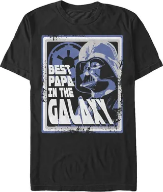 Men's Star Wars Darth Vader Best Papa in the Galaxy Window T-Shirt - Black - Medium