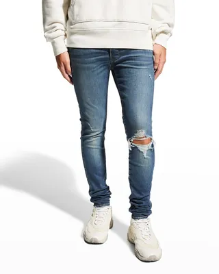 Men's Broken Skinny Jeans