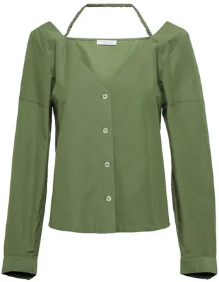 Ruby cotton-blend halterneck top