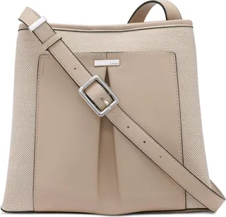 Calvin Klein Nickel Textured Woven Magnetic Snap Crossbody Bag