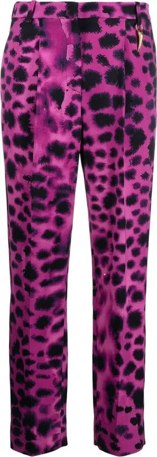 Graphic-Print Straight Trousers