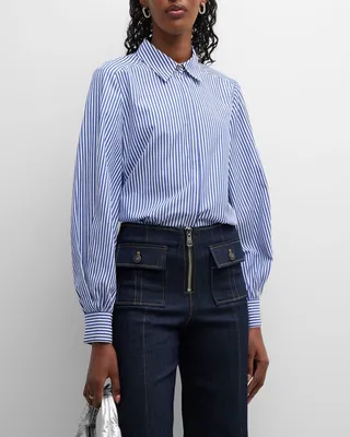 Kandice Bengal Stripe Button-Front Shirt