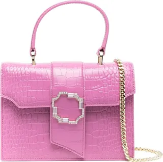 Audrey crocodile-effect leather mini bag