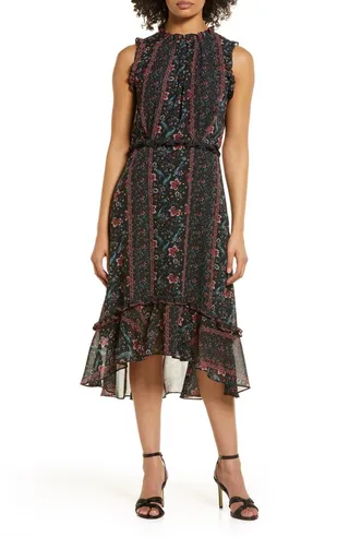 Sleeveless Mock Neck Midi Dress