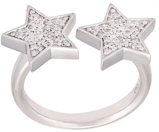 'Stasia' diamond double star ring