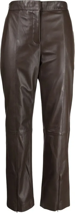 Straight-Leg Leather Trousers