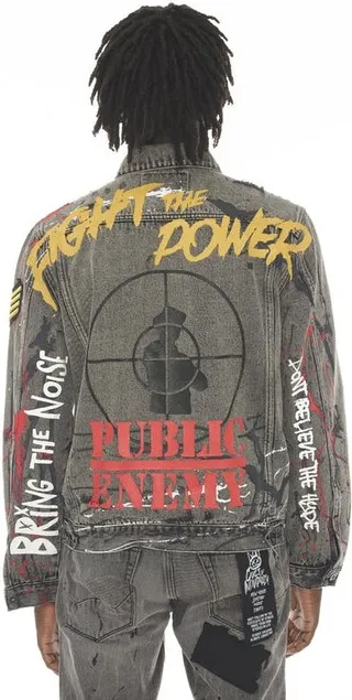 Cult of Individuality Type II Denim Jacket Public Enemy In Public - Grey