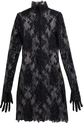 High-Neck Lace Minidress