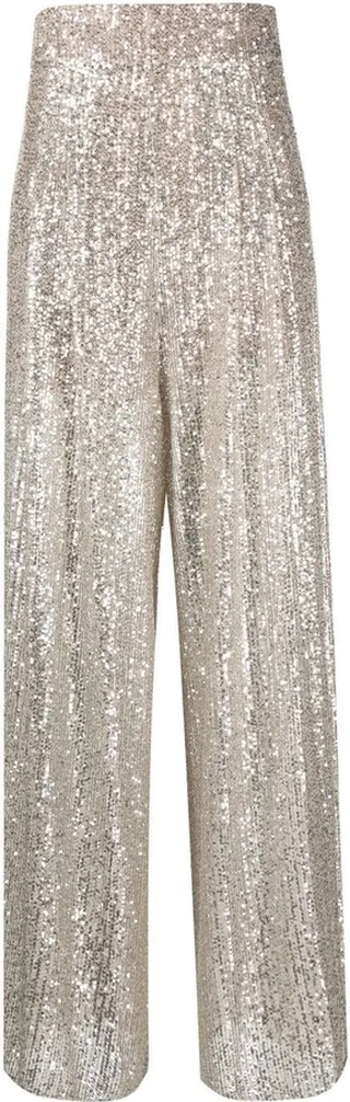 High Waist Sequinned Trousers