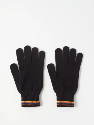 Artist Stripe-cuff Wool Gloves